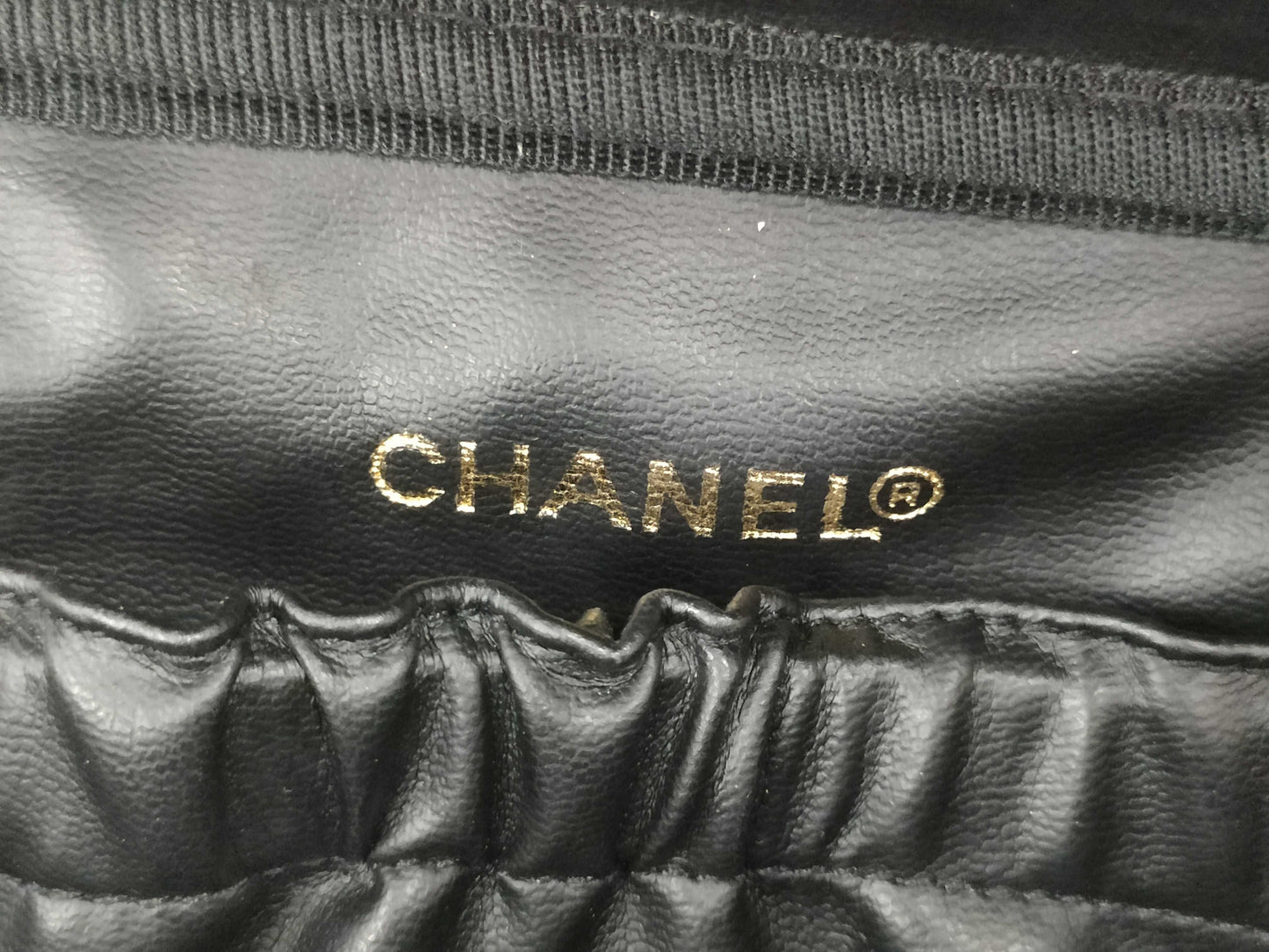 CHANEL Bicolor Coco Mark Lambskin Leather Vanity Bag in Black with Gold Hardware