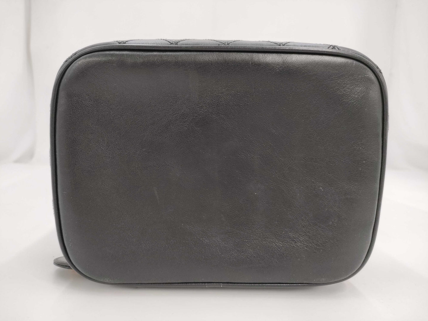 CHANEL Bicolor Coco Mark Lambskin Leather Vanity Bag in Black with Gold Hardware