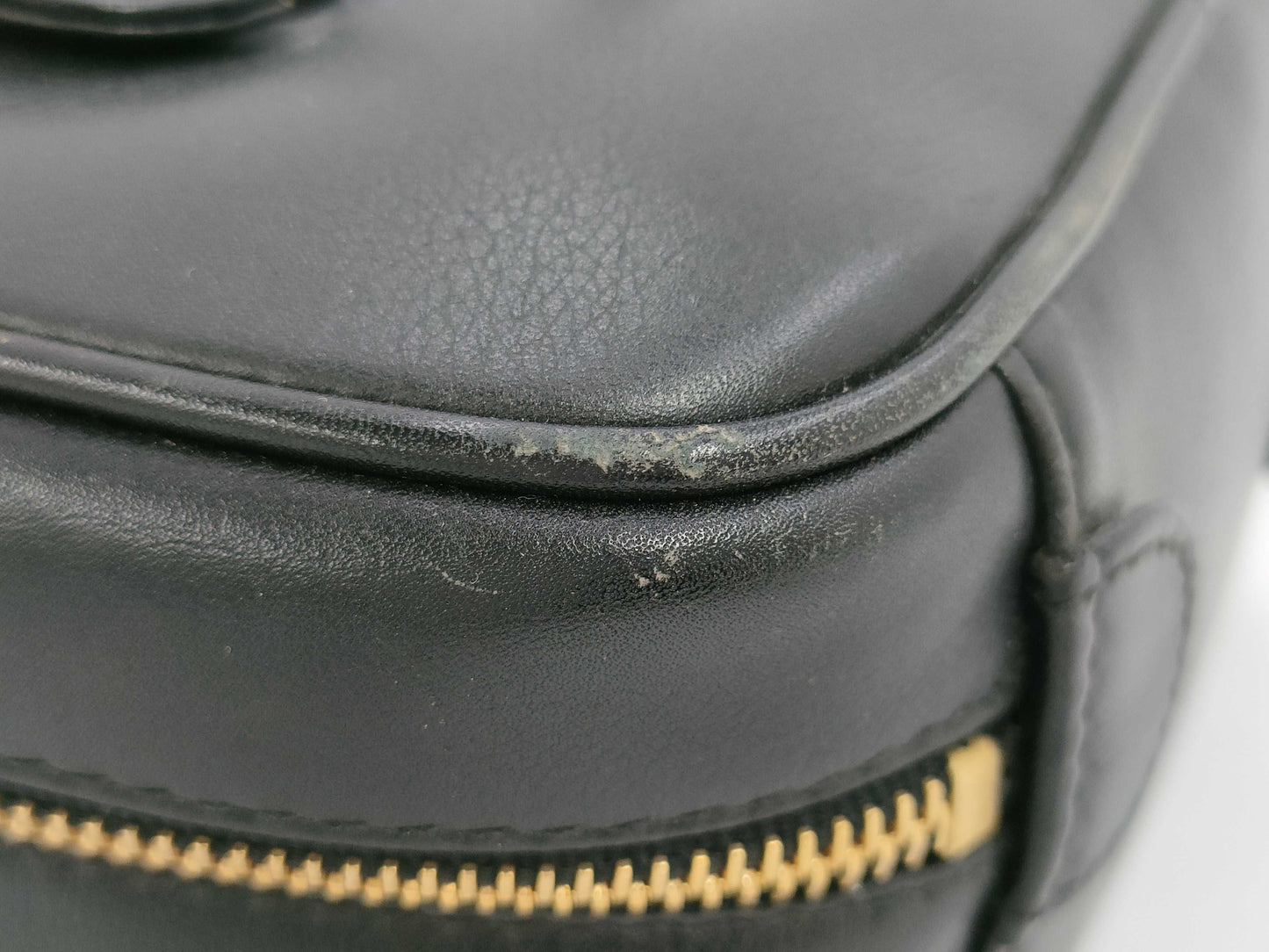 CHANEL Bicolor Coco Mark Lambskin Leather Vanity Bag in Black with Gold Hardware
