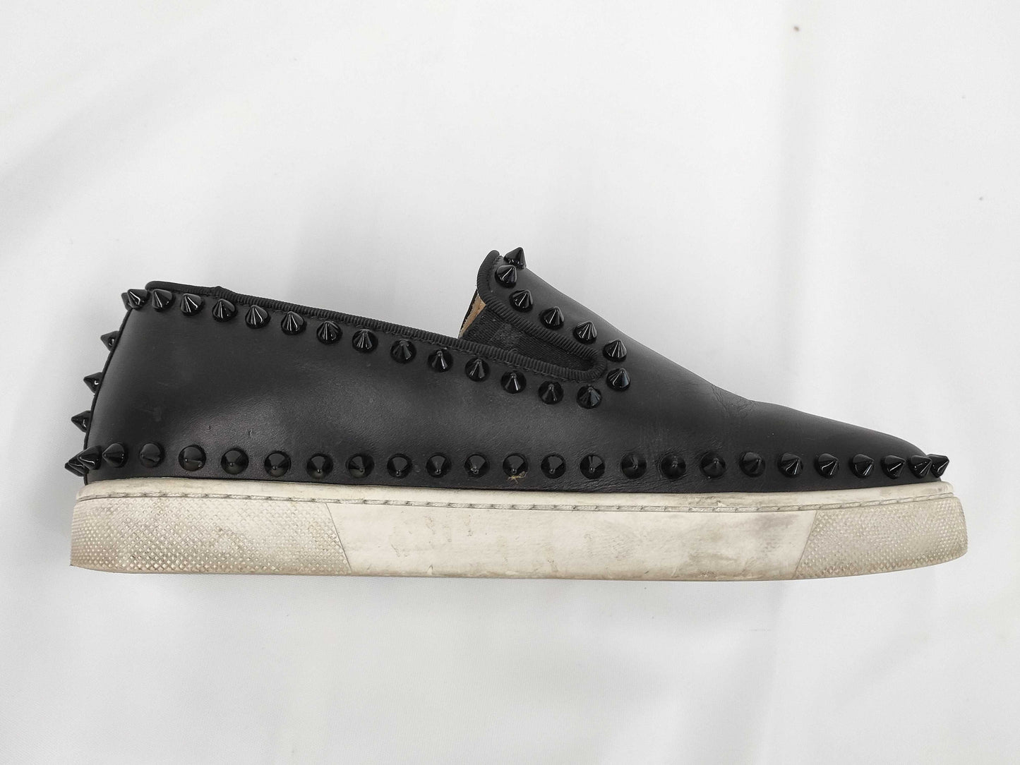 Christian Louboutin Studded Black Leather Sneakers, Size 36
