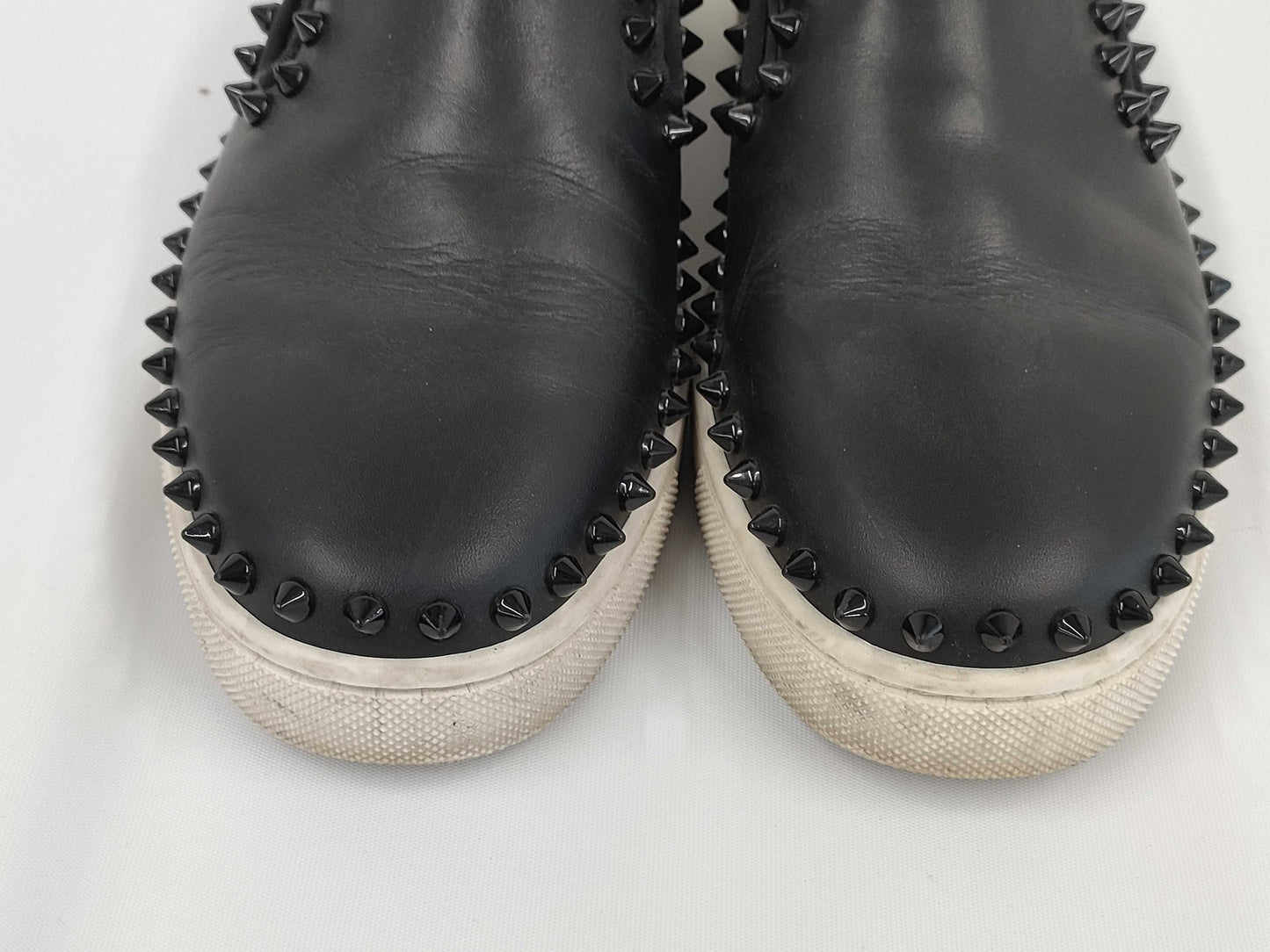 Christian Louboutin Studded Black Leather Sneakers, Size 36