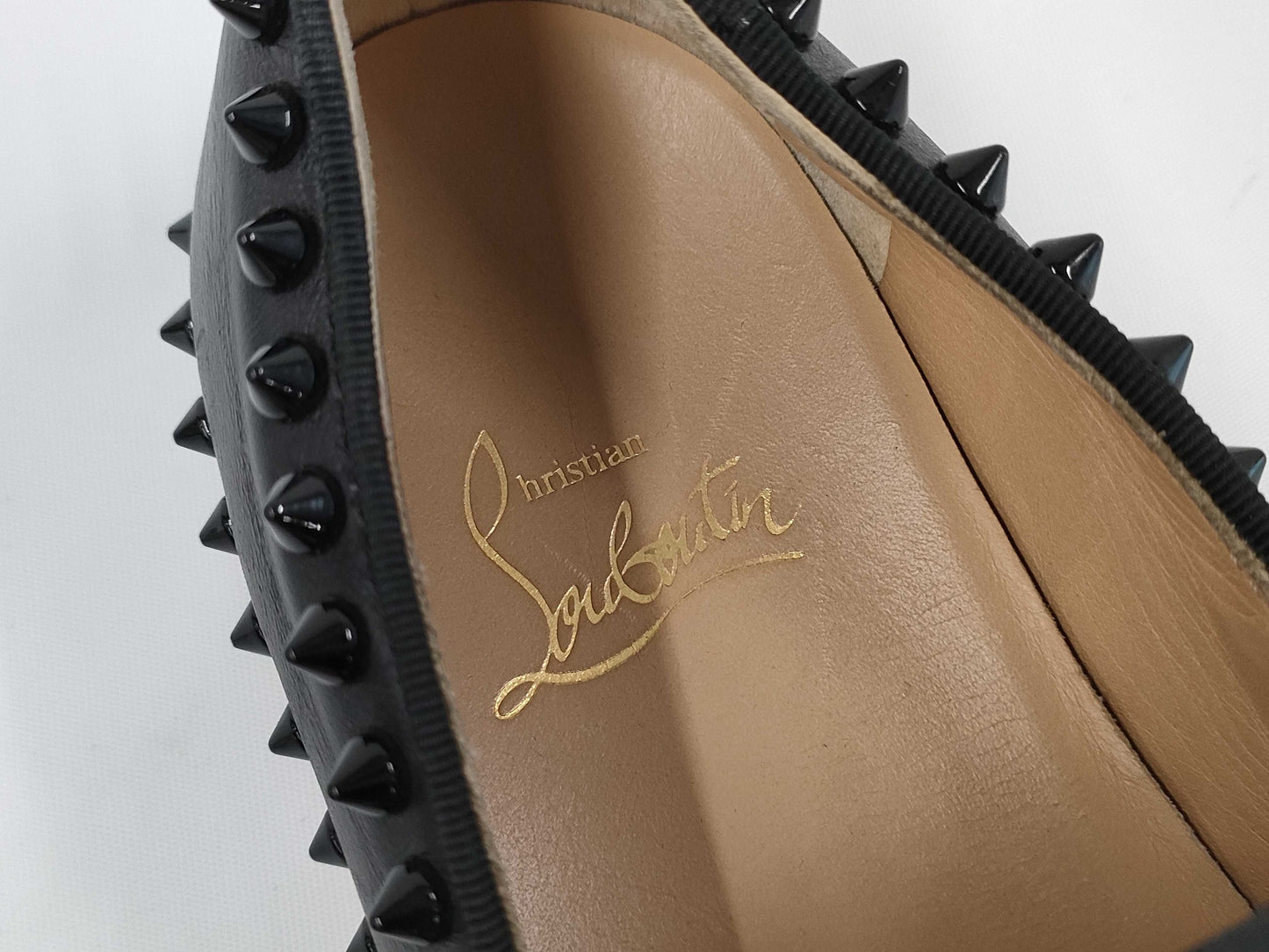 Christian Louboutin Studded Black Leather Sneakers, Size 36