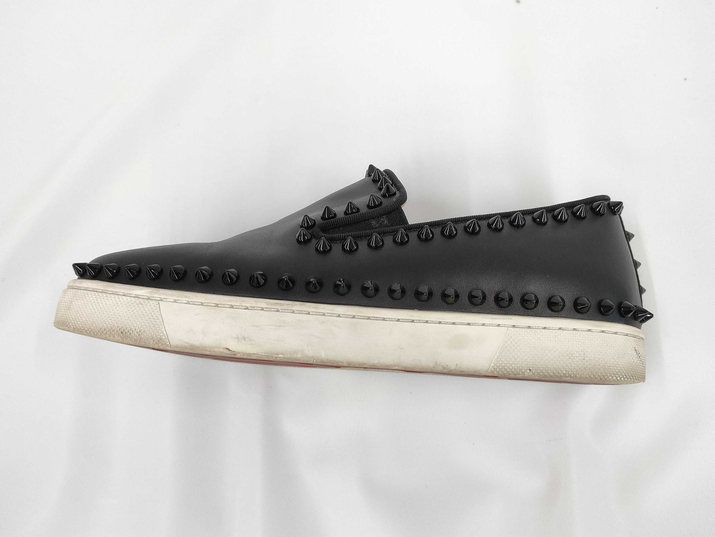 Christian Louboutin Studded Black Leather Sneakers, Size 36