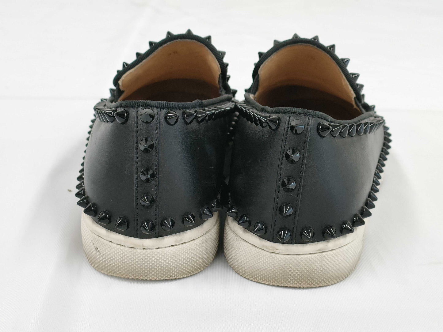 Christian Louboutin Studded Black Leather Sneakers, Size 36