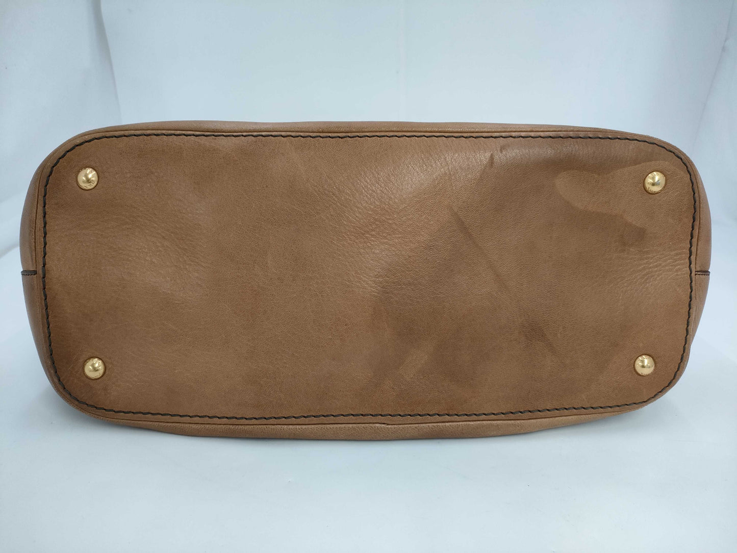 PRADA PRADA logo gold hardware leather brown handbag 2-way shoulder bag tote bag