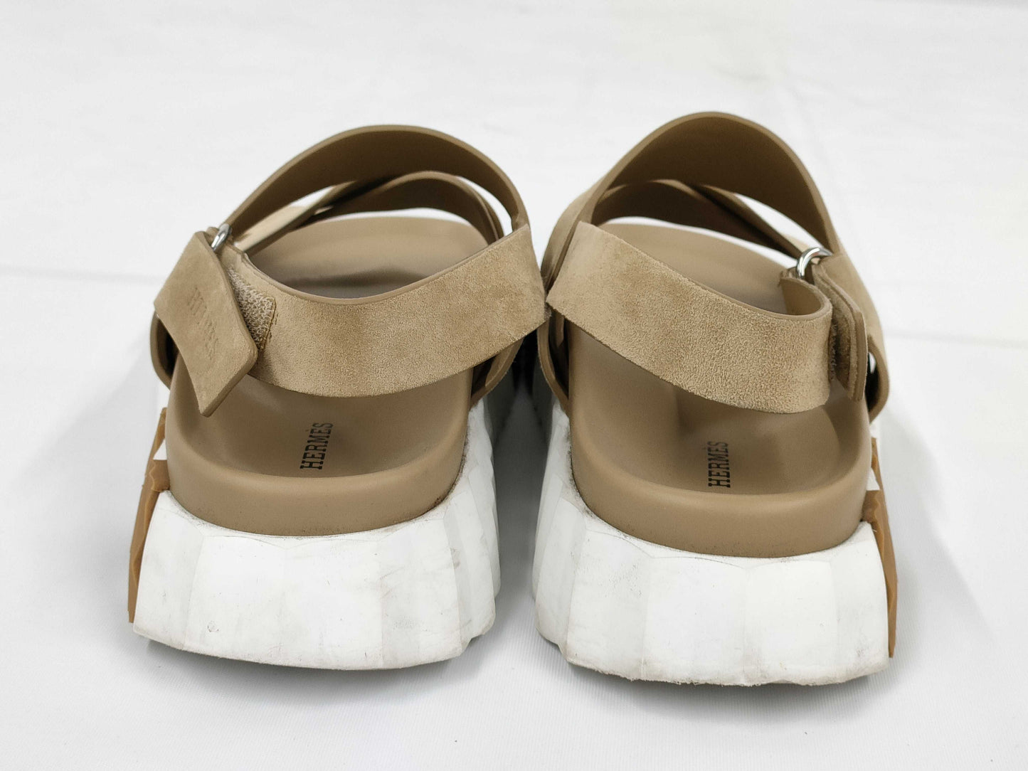HERMES Electric Sandals with H Logo, Leather, Men's Size 40