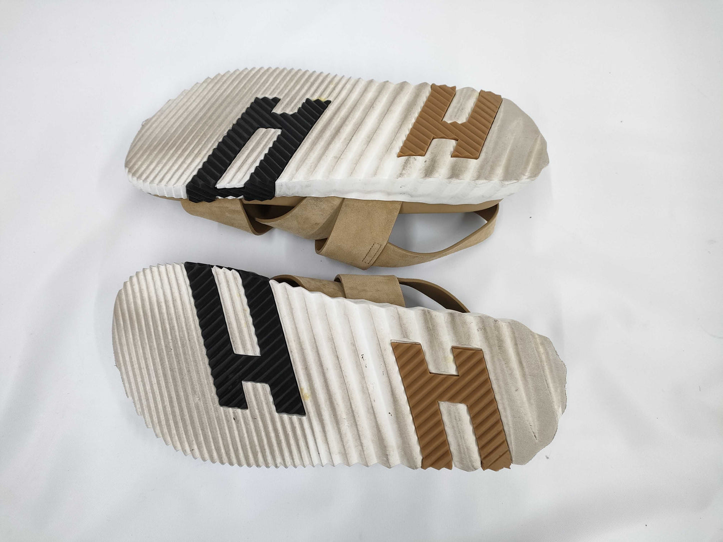 HERMES Electric Sandals with H Logo, Leather, Men's Size 40
