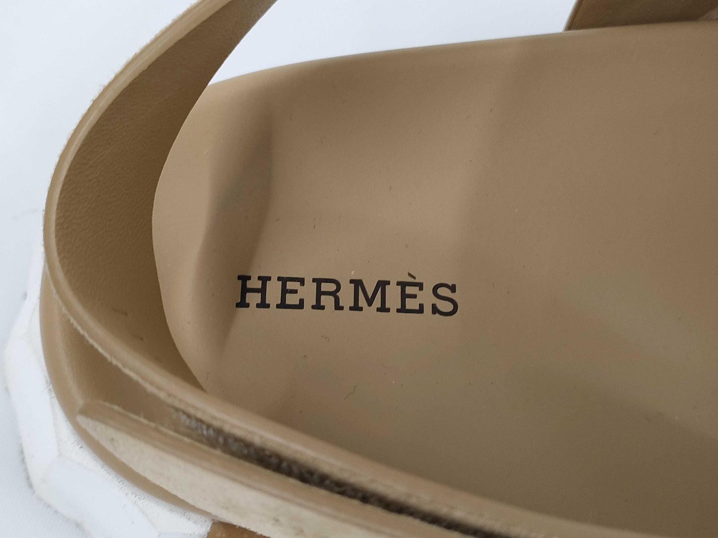 HERMES Electric Sandals with H Logo, Leather, Men's Size 40