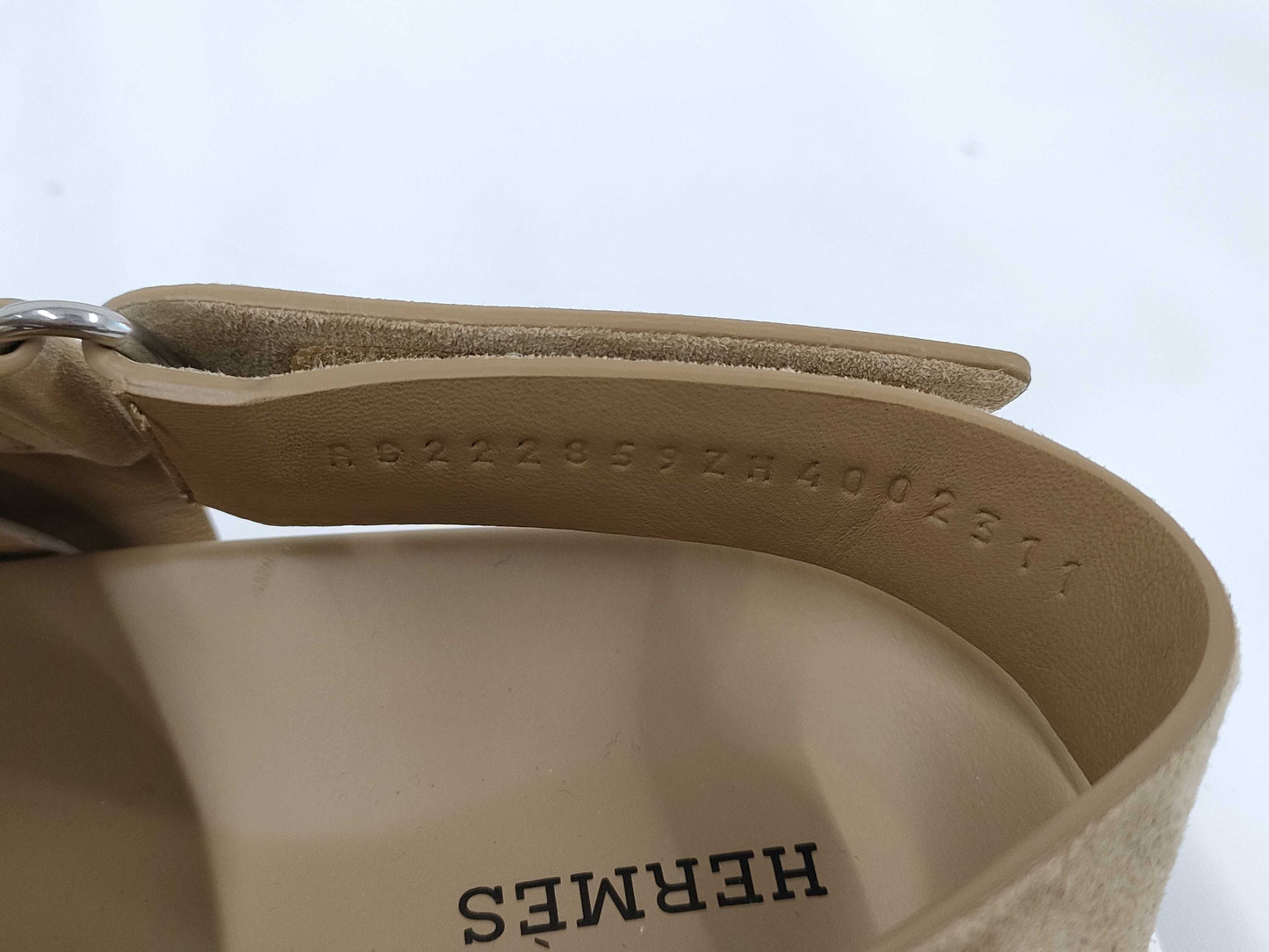 HERMES Electric Sandals with H Logo, Leather, Men's Size 40