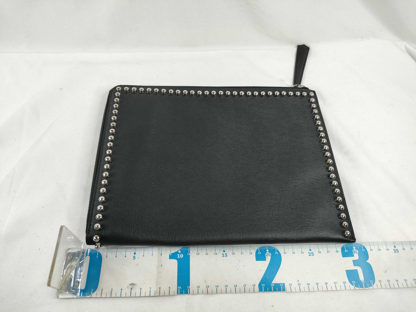 FENDI Carlito Clutch Bag Leather Studs Black 8M0370 Clutch Bag