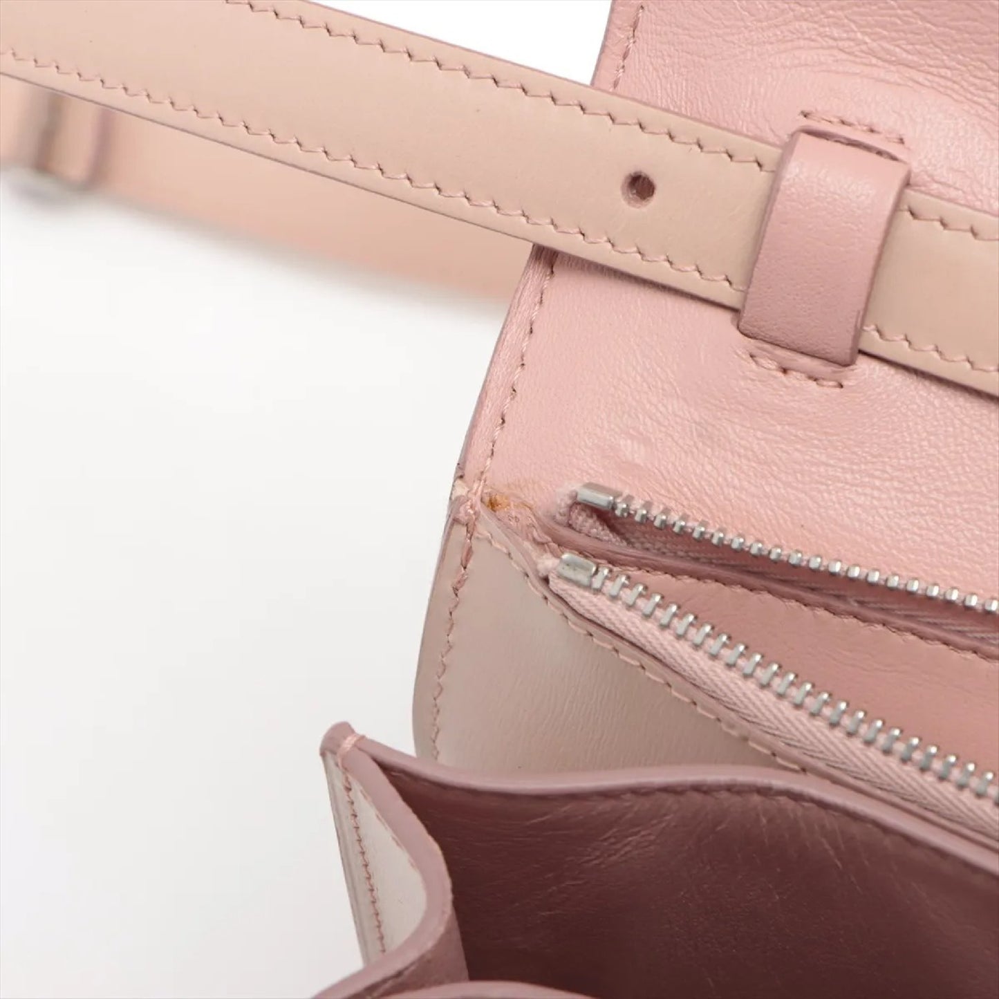 CELINE Classic Box Leather and Harako Shoulder Bag Pink
