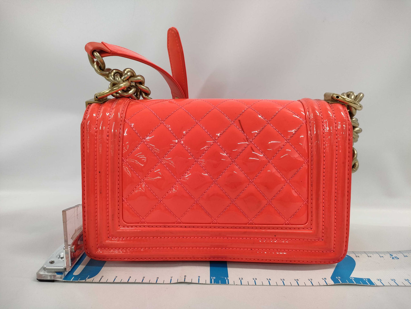 CHANEL Enamel Chanel Boy Chanel Patent Shoulder Bag