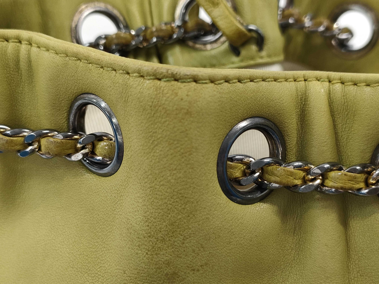 CHANEL Lambskin Drawstring Shoulder Bag