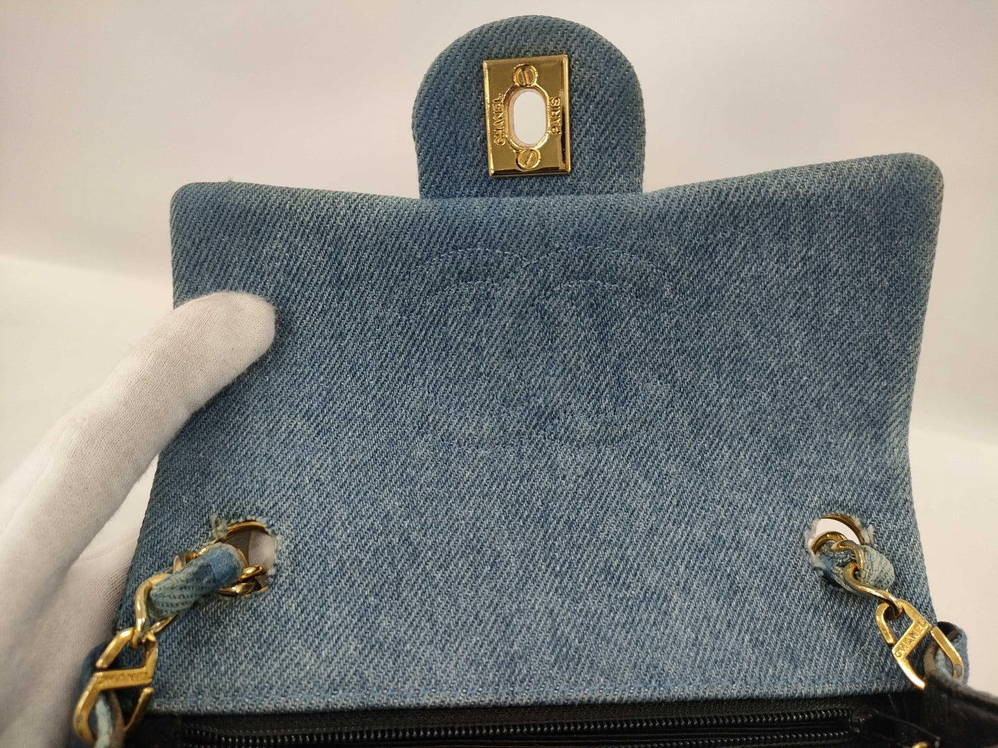 CHANEL Matelasse Chanel Denim Mini Matelasse Shoulder Bag