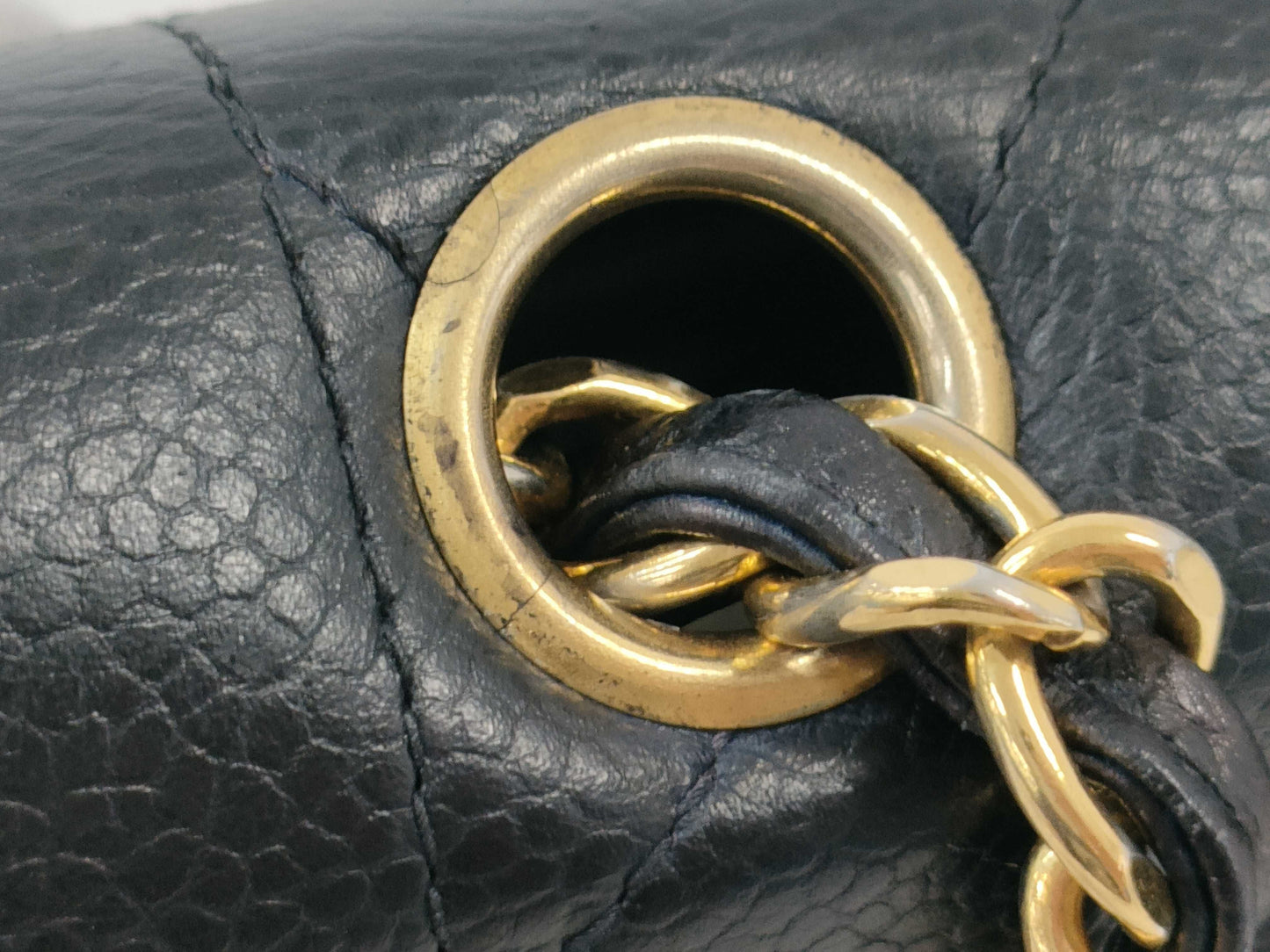 CHANEL Diana Caviar Leather Matelasse Shoulder Bag