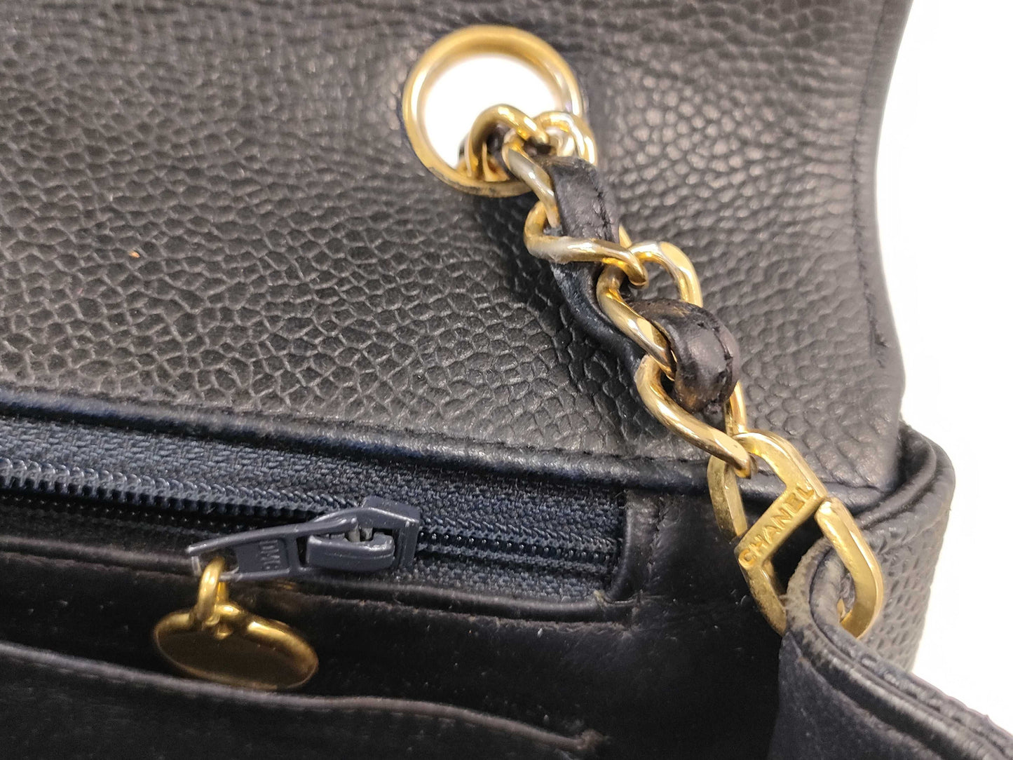 CHANEL Diana Caviar Leather Matelasse Shoulder Bag