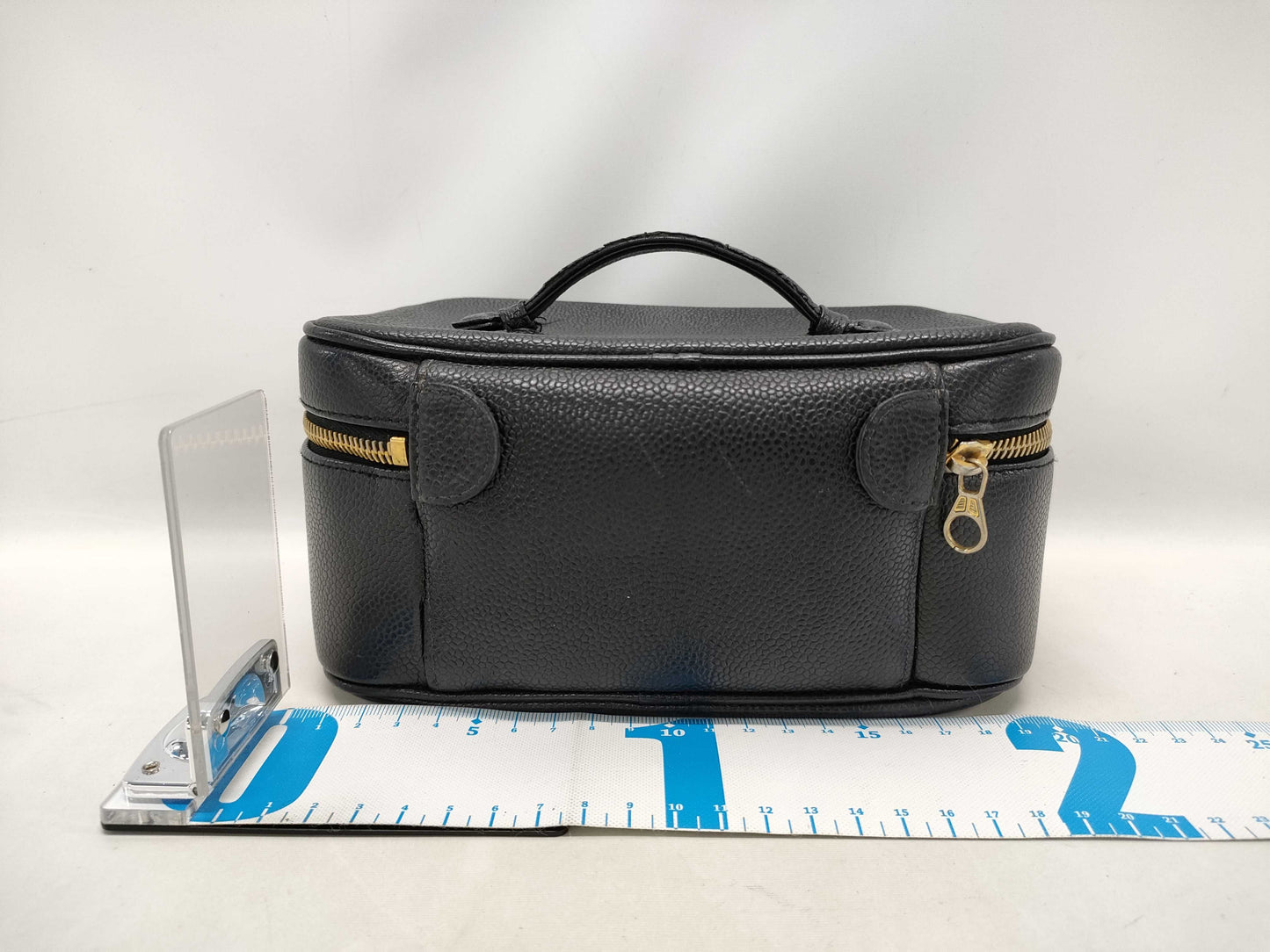 CHANEL Caviar Skin CC Coco Mark Vanity Bag
