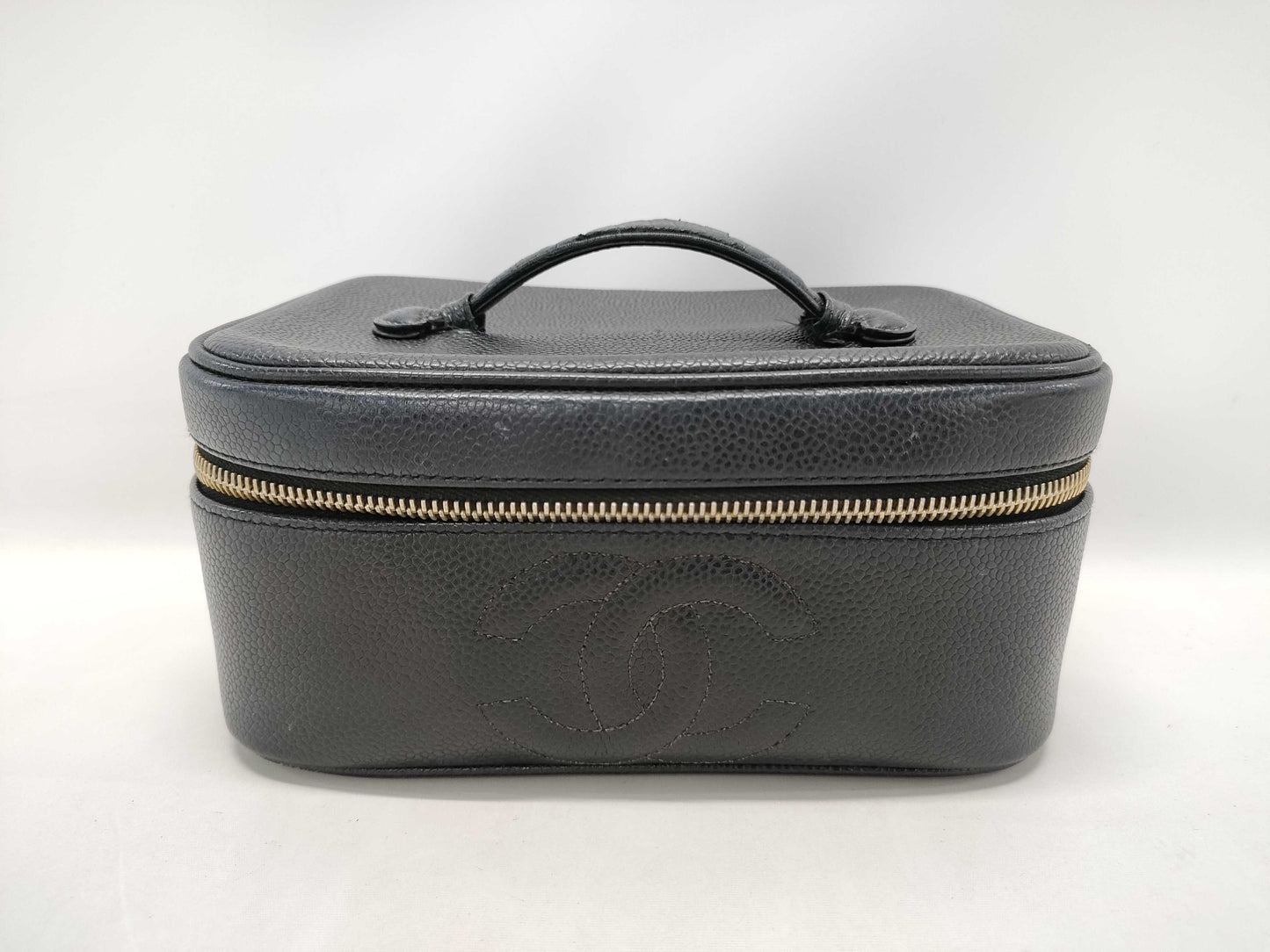 CHANEL Caviar Skin CC Coco Mark Vanity Bag