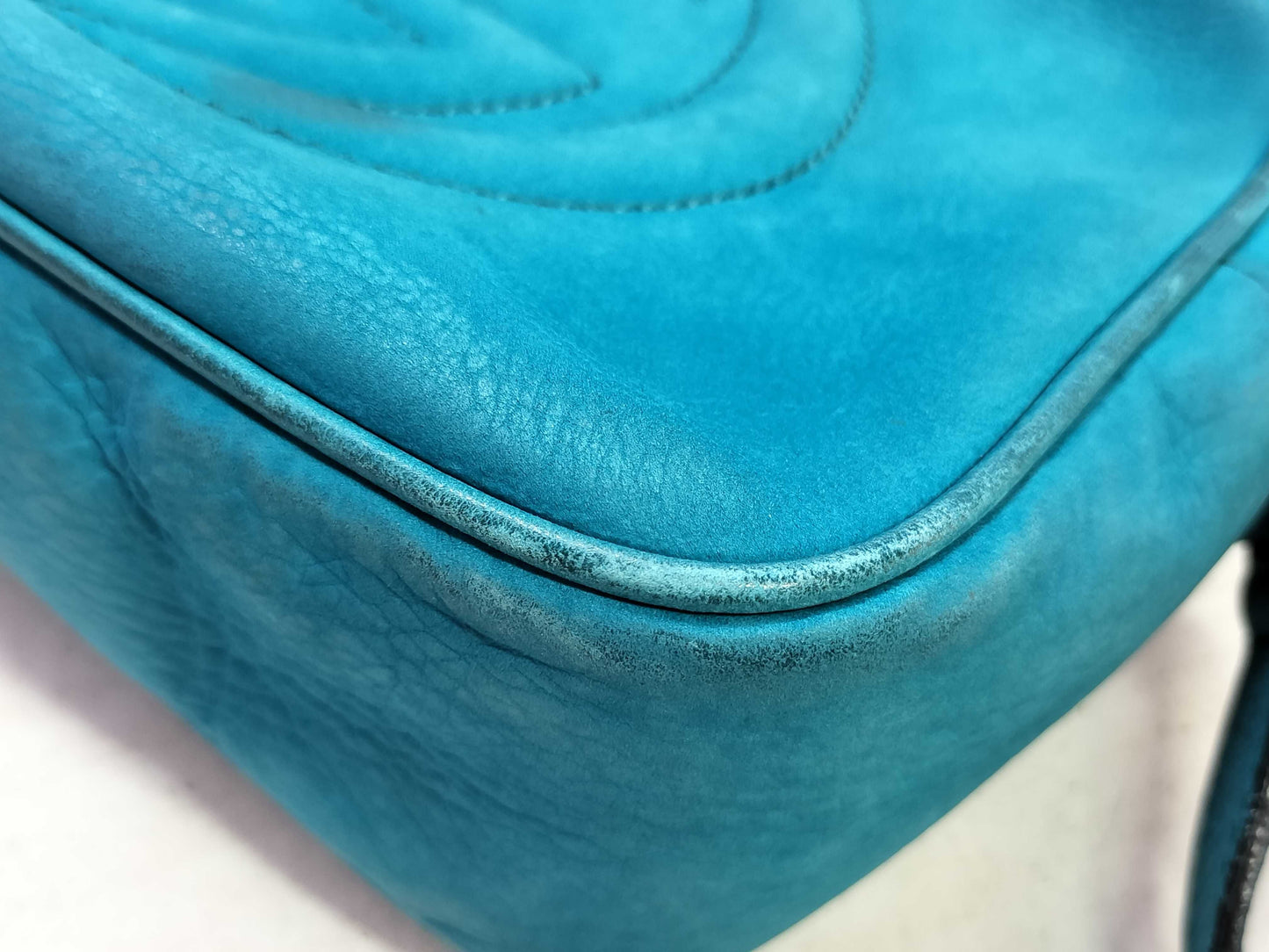 GUCCI Soho Blue Suede Shoulder Bag 308364 G017142490