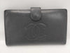CHANEL Caviar Leather Bi-fold Wallet with Hook and Snap Closure, Black