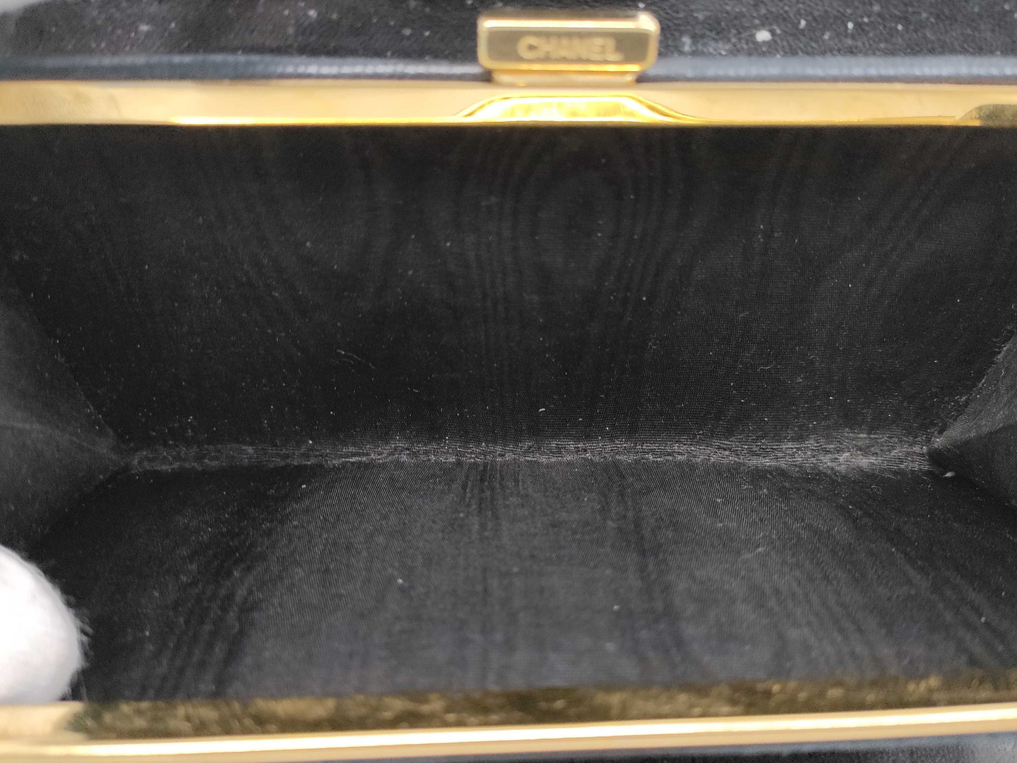 CHANEL Caviar Leather Bi-fold Wallet with Hook and Snap Closure, Black
