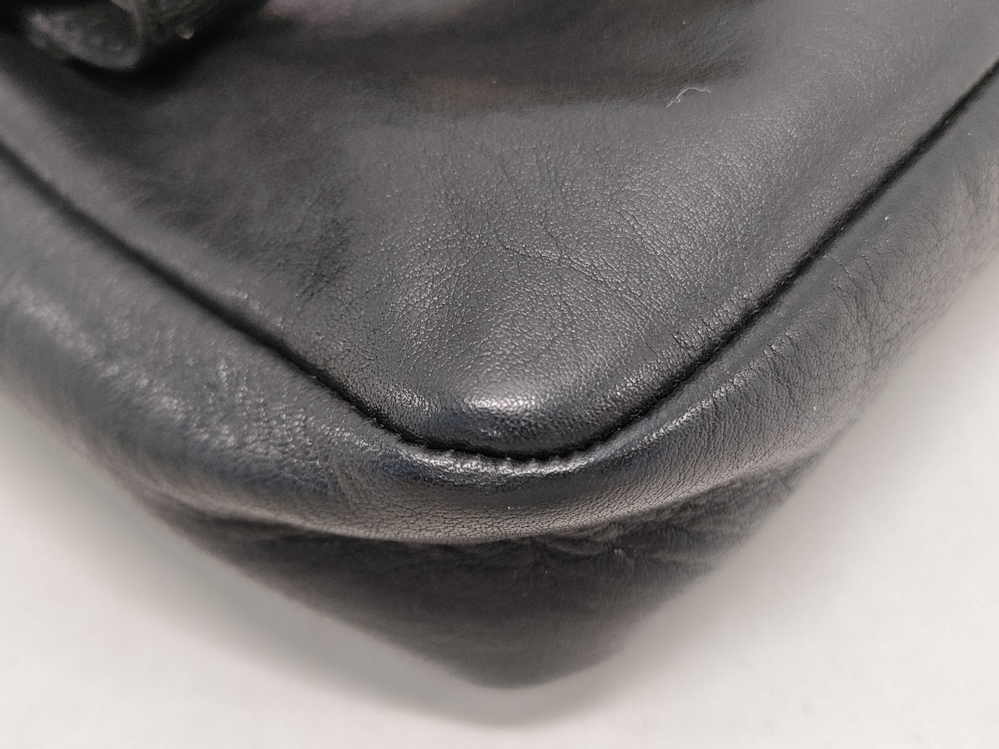 CHANEL Coco Mark Lambskin Waist Pouch in Black with Gold Hardware