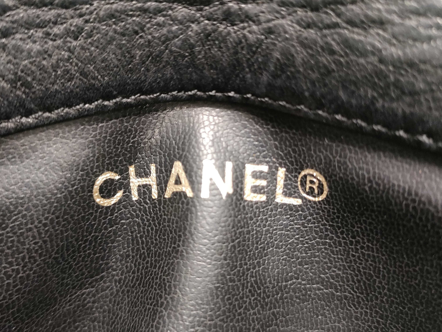 CHANEL Coco Mark Lambskin Waist Pouch in Black with Gold Hardware