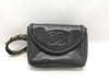 CHANEL Coco Mark Lambskin Waist Pouch in Black with Gold Hardware