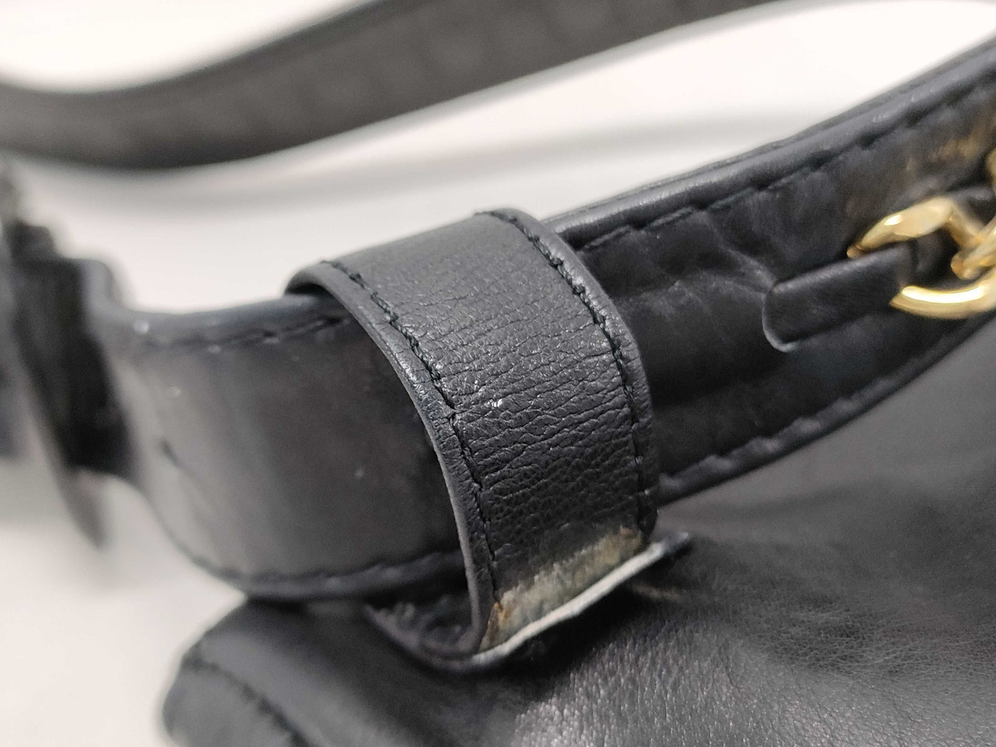 CHANEL Coco Mark Lambskin Waist Pouch in Black with Gold Hardware