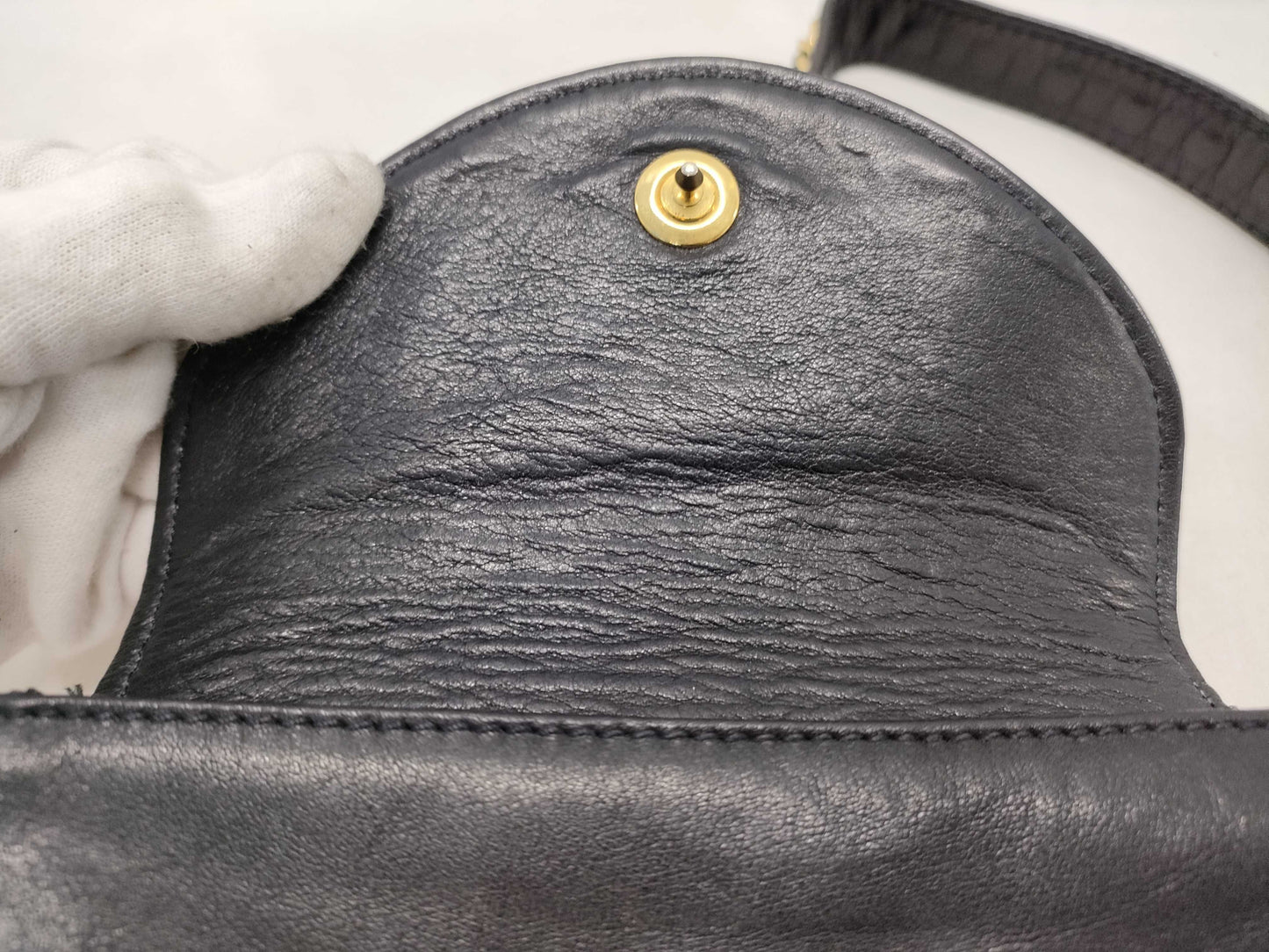 CHANEL Coco Mark Lambskin Waist Pouch in Black with Gold Hardware