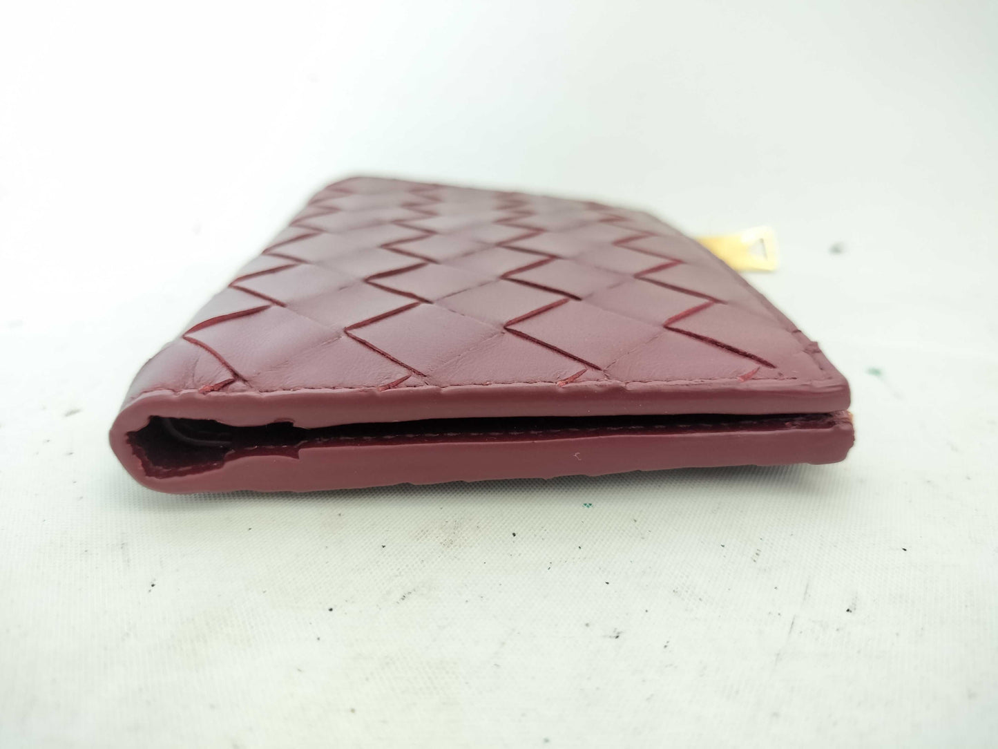 BOTTEGA VENETA 749940VCPP22247 Bi-fold Wallet, Barolo Bordeaux Leather, Gold, 2025 Current Model
