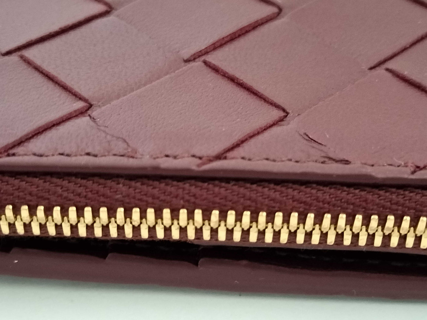 BOTTEGA VENETA 749940VCPP22247 Bi-fold Wallet, Barolo Bordeaux Leather, Gold, 2025 Current Model