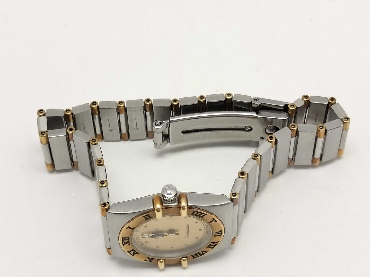 OMEGA Constellation QZ Gold Dial Women's Watch, Not Working/No Operational Guarantee