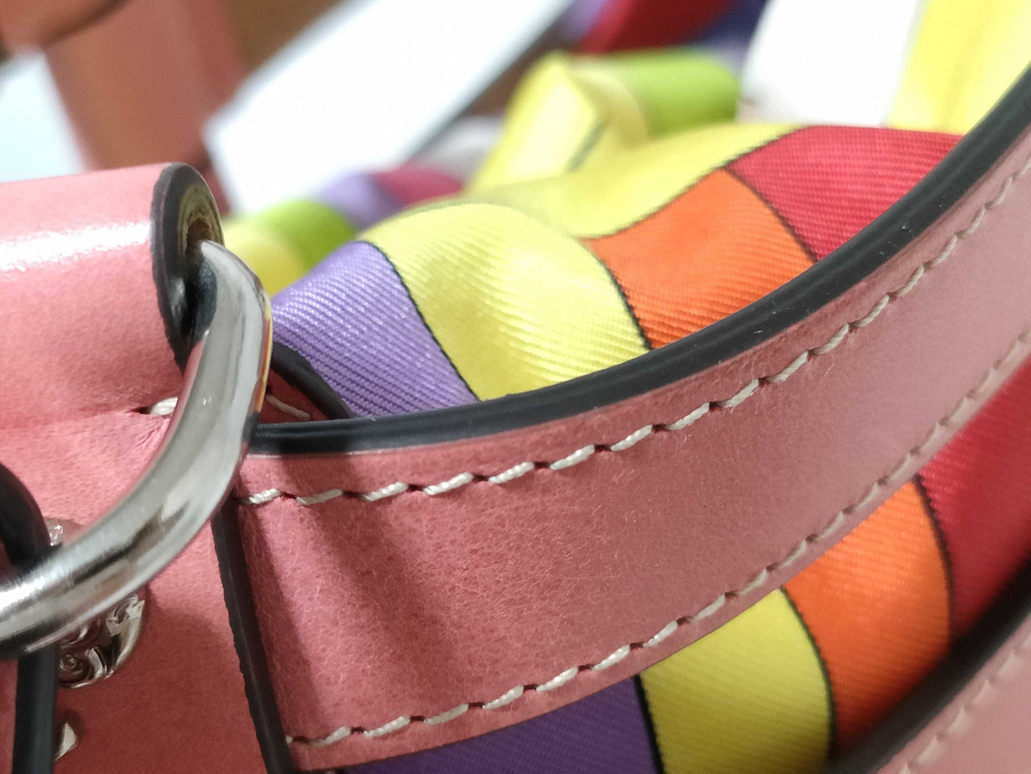 EMILIO PUCCI Leather and Silk 2-Way Handbag Pink