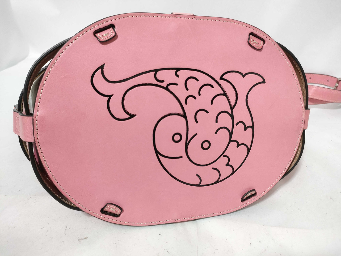 EMILIO PUCCI Leather and Silk 2-Way Handbag Pink