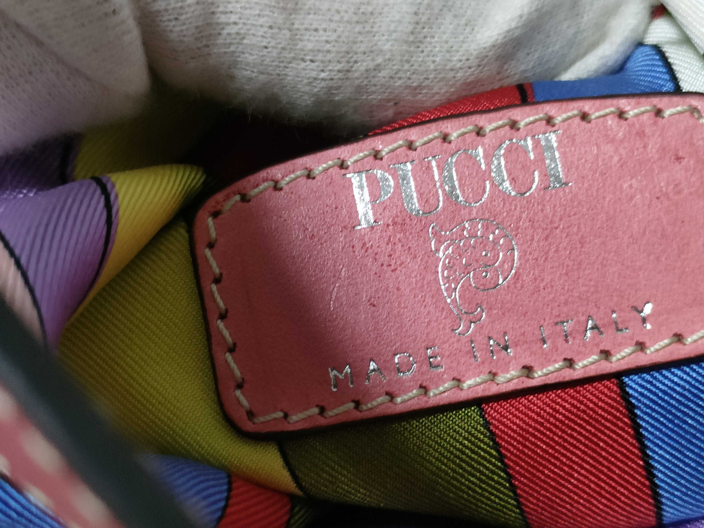 EMILIO PUCCI Leather and Silk 2-Way Handbag Pink