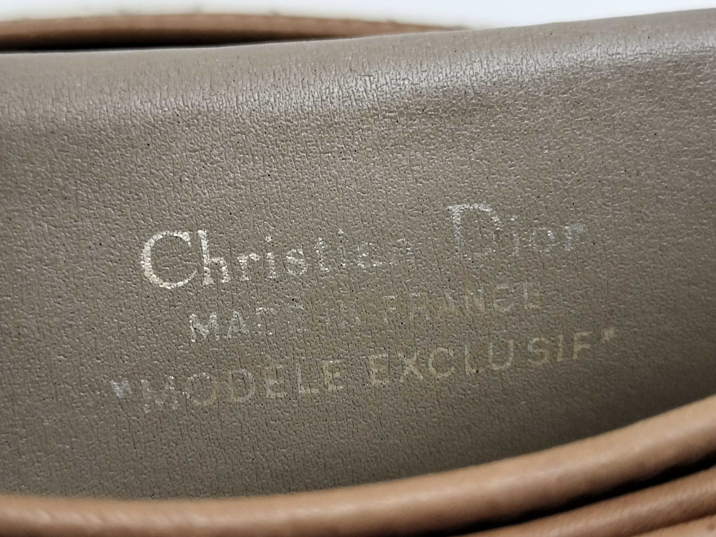 Dior Christian Dior Canvas Shoulder Bag Gray x Camel Shoulder Bag