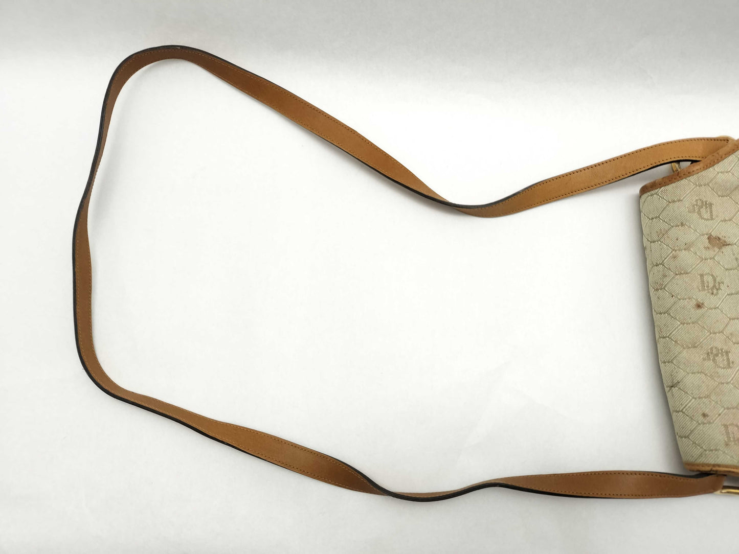 Dior Christian Dior Canvas Shoulder Bag Gray x Camel Shoulder Bag