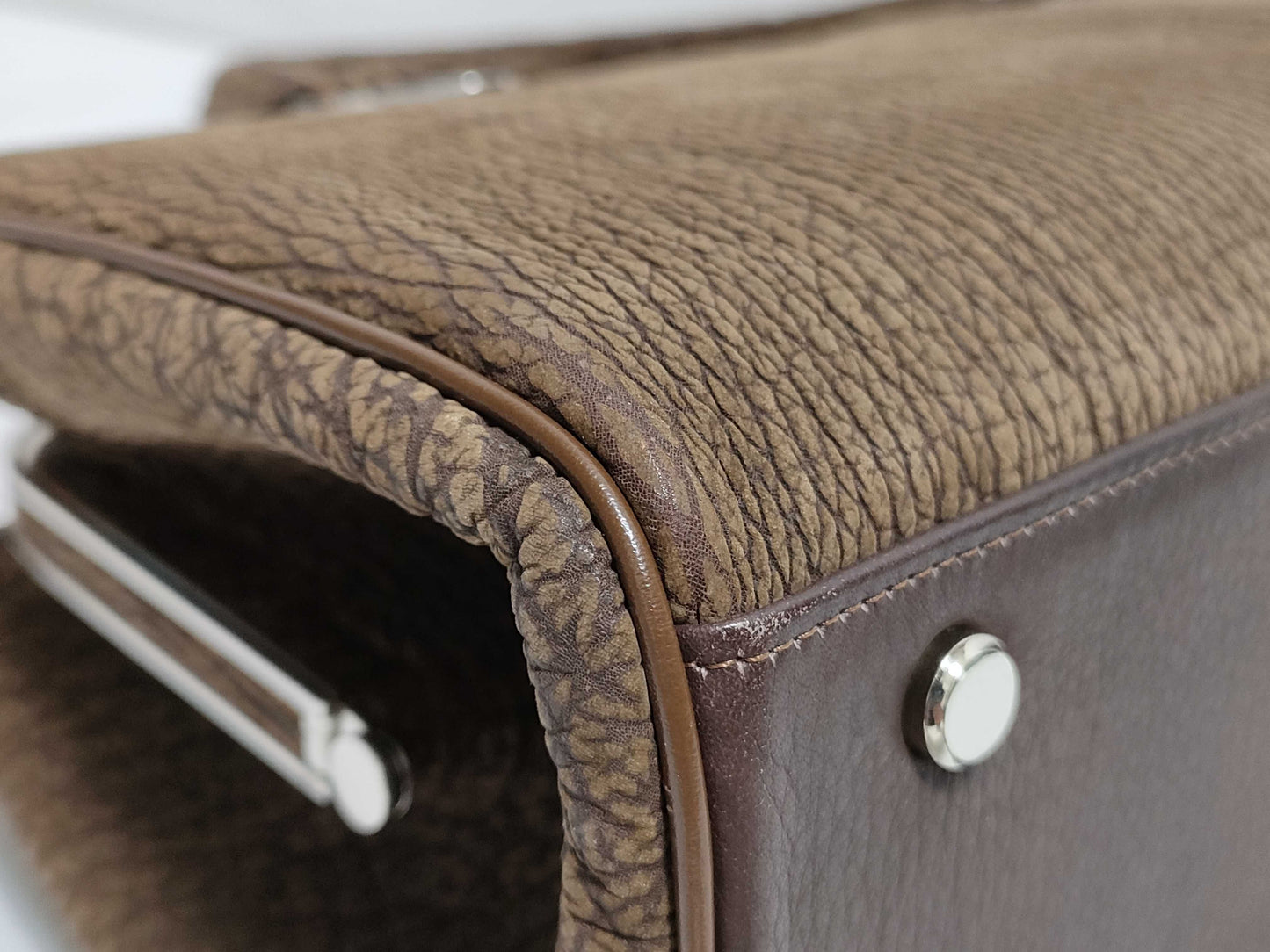 JRA Sharkskin Handbag Brown Handbag