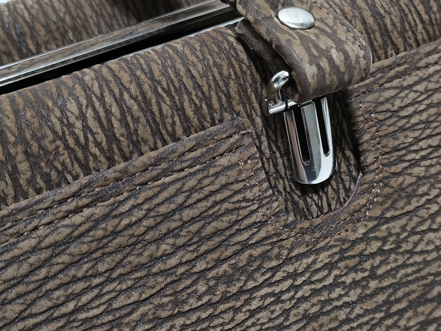 JRA Sharkskin Handbag Brown Handbag