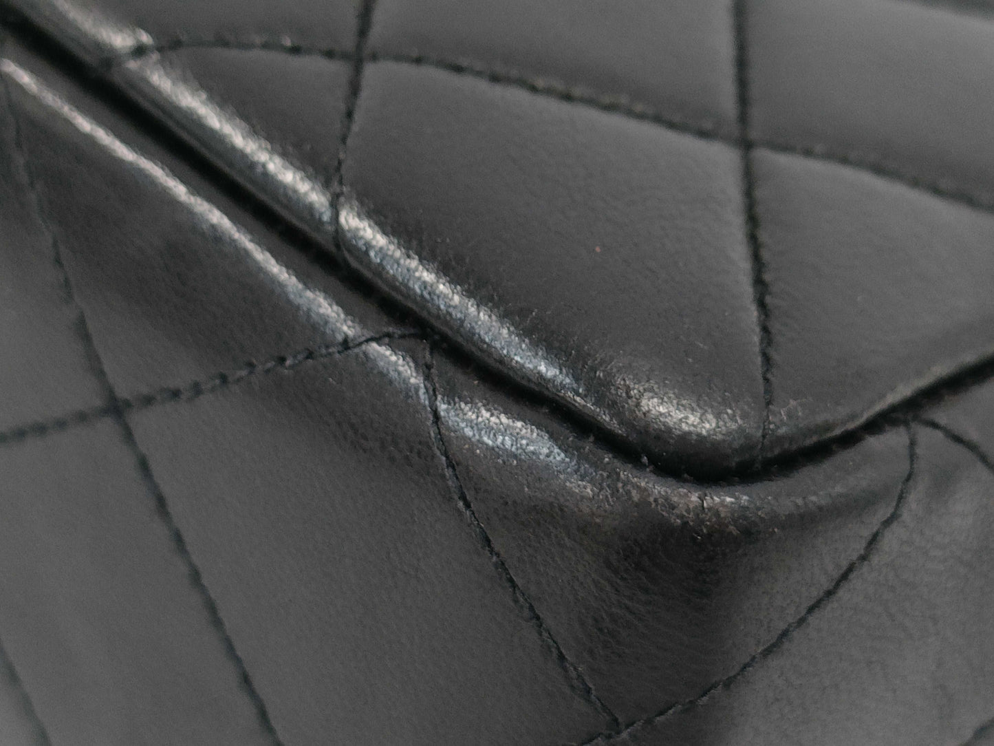 CHANEL Matelasse Handbag, GP Hardware, Lambskin, Black