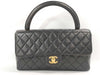 CHANEL Matelasse Handbag, GP Hardware, Lambskin, Black