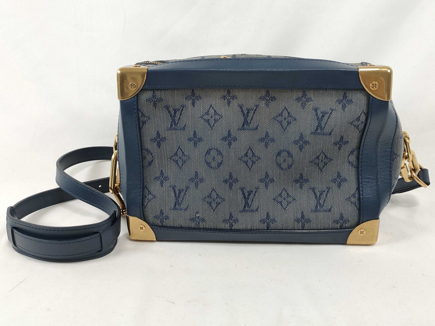LOUIS VUITTON M 44723 Monogram Denim M44723 Monogram Denim Soft Trunk Canvas Navy Shoulder Bag