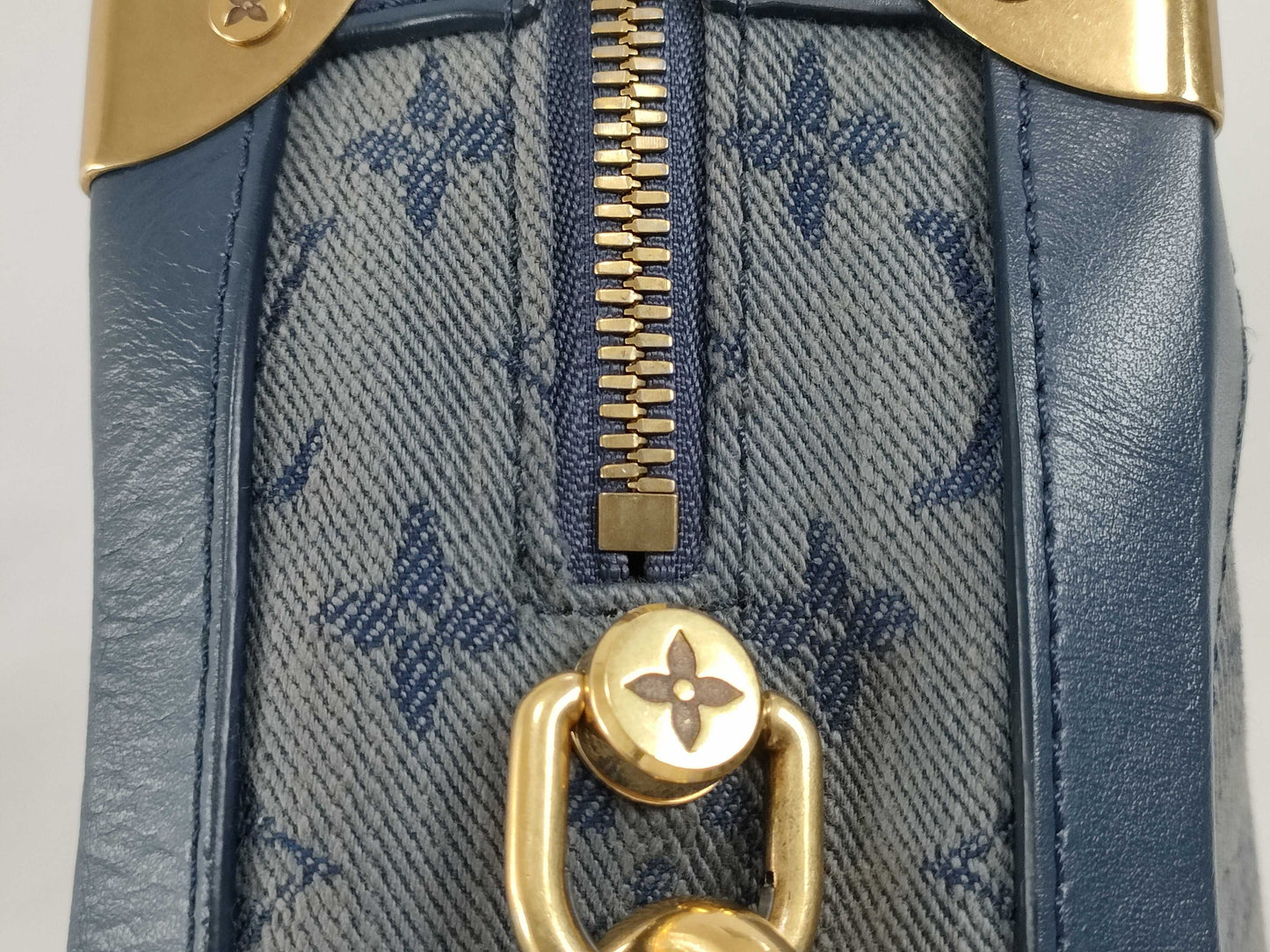 LOUIS VUITTON M 44723 Monogram Denim M44723 Monogram Denim Soft Trunk Canvas Navy Shoulder Bag