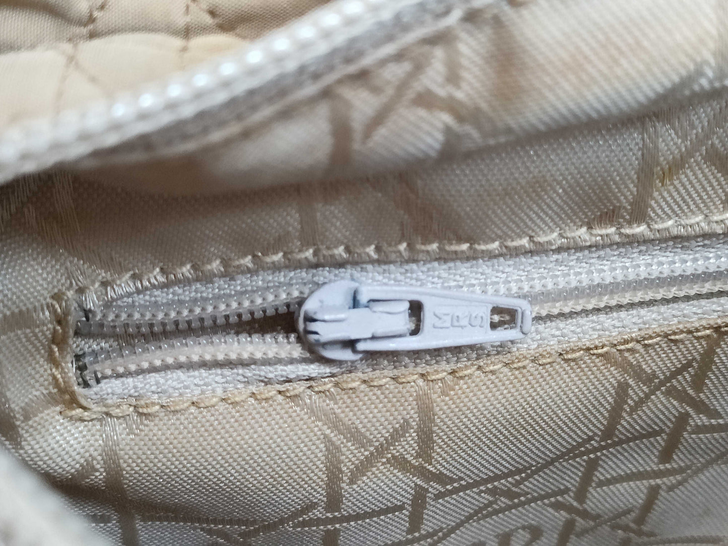 Dior Lady Dior Medium Nylon Beige Handbag