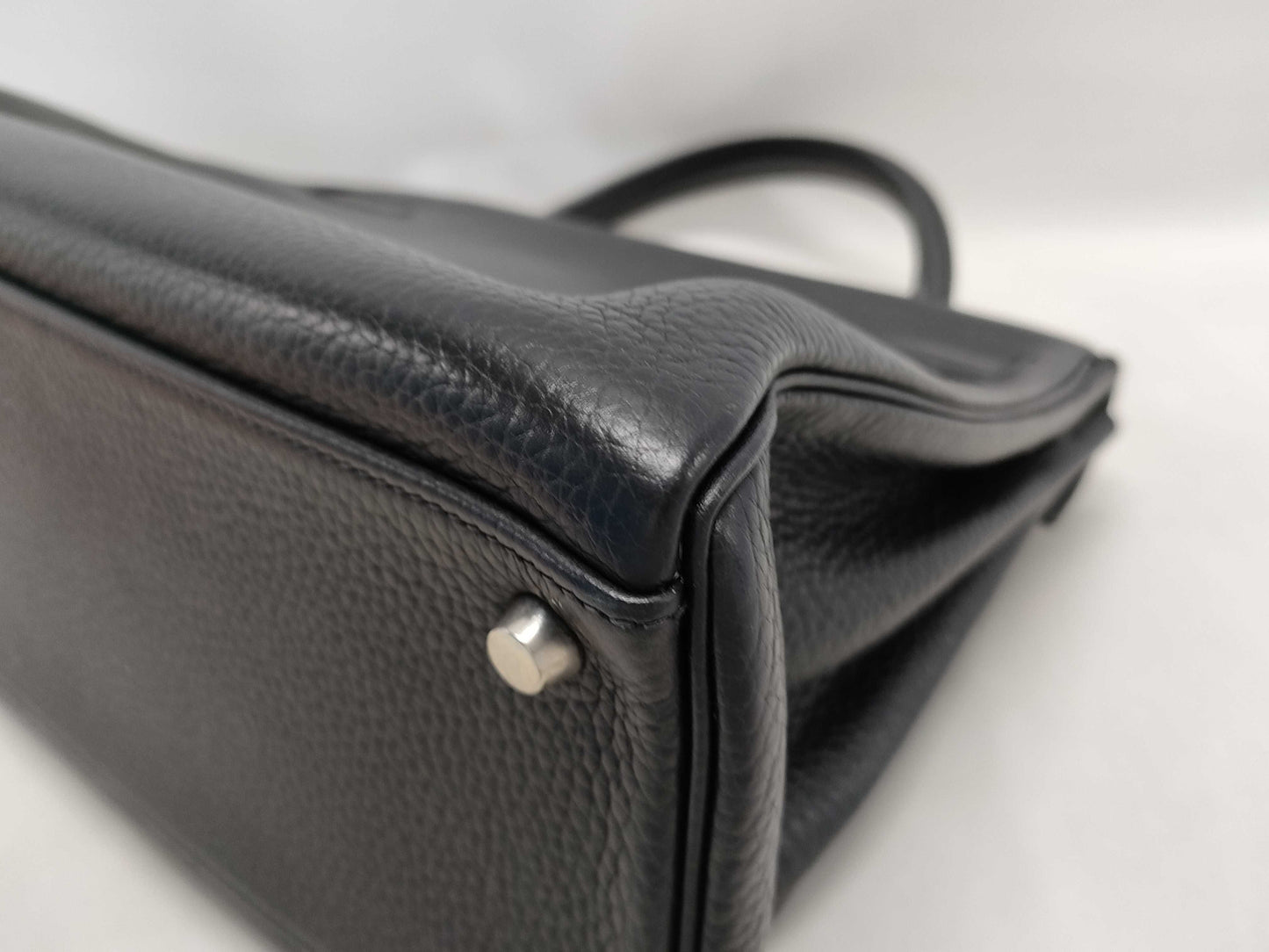 HERMES Kelly Kelly 32 sterling silver hardware, Taurillon Clemence leather, black handbag