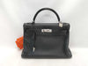 HERMES Kelly Kelly 32 sterling silver hardware, Taurillon Clemence leather, black handbag