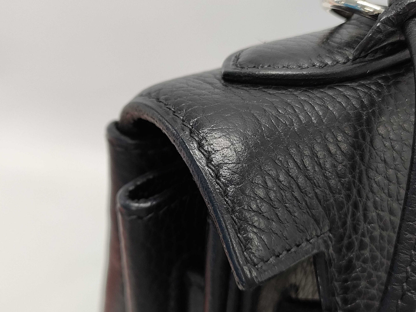 HERMES Kelly Kelly 32 sterling silver hardware, Taurillon Clemence leather, black handbag