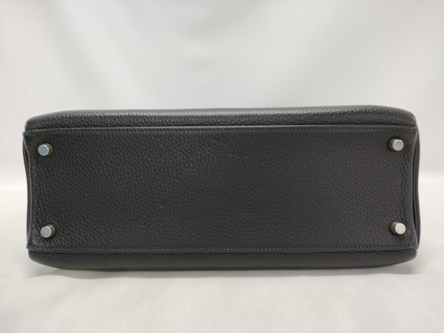HERMES Kelly Kelly 32 sterling silver hardware, Taurillon Clemence leather, black handbag