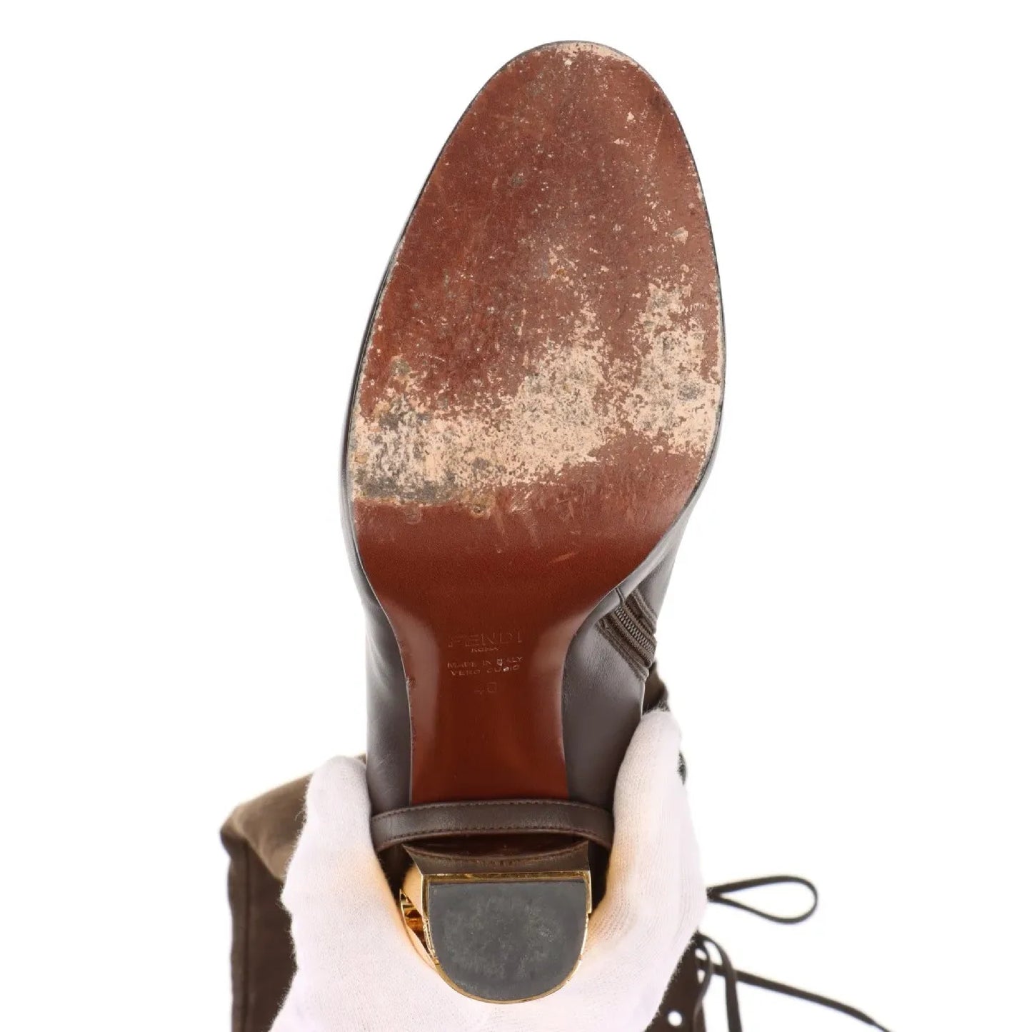 FENDI Canvas Long Boots Size 40 Women's Brown 8W8441 Other Shoes